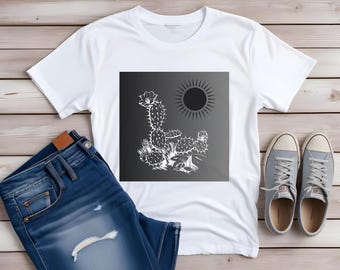 Fierce Flora Cactus Shirt | Bold Cactus Design with Thorns & Flowers | Unique Gift for Plant Lovers | Stylish Botanical T-Shirt