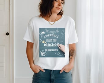 Comfort Colors Teacher Appreciation Shirt: Best Day to Thank You Design with Fun Icons | Grateful Teacher Shirt |  Perfect Gift for Teachers