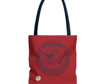 Jefferson’s Mockingbird Red Limited Edition Tote Bag | 1776 Heritage Red Collection | USA 250th Anniversary Tote | Patriotic 4th of July Bag