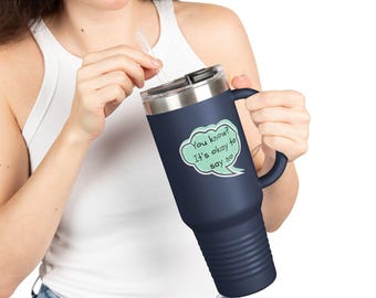 Motivational Stainless Steel Travel Mug | 40oz Insulated Mug with Straw & Lid | Perfect Gift for Women, Friends and Mental Health Advocates