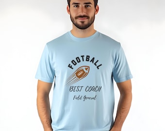 Comfort Colors Football Coach T-Shirt | Best Coach Field General Design with Football Graphic | Perfect Gift for Football Coaches & Fans
