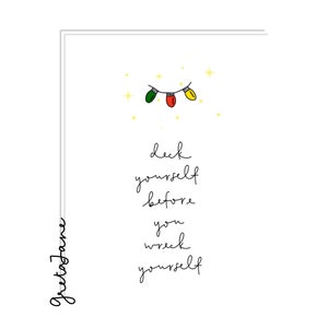 Tarjeta de Navidad divertida // Tarjeta navideña para adultos // Tarjeta de Navidad inapropiada // Cubito de hielo // Cubríte antes de arruinarte