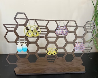 Digital File | Honeycomb Earring Holder | SVG | No physical product | Lightburn | Laser