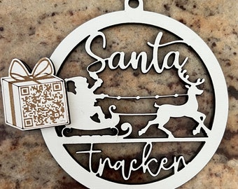 Norad Santa Tracker Ornament Digital File | QR-Code | Lightburn & XCS