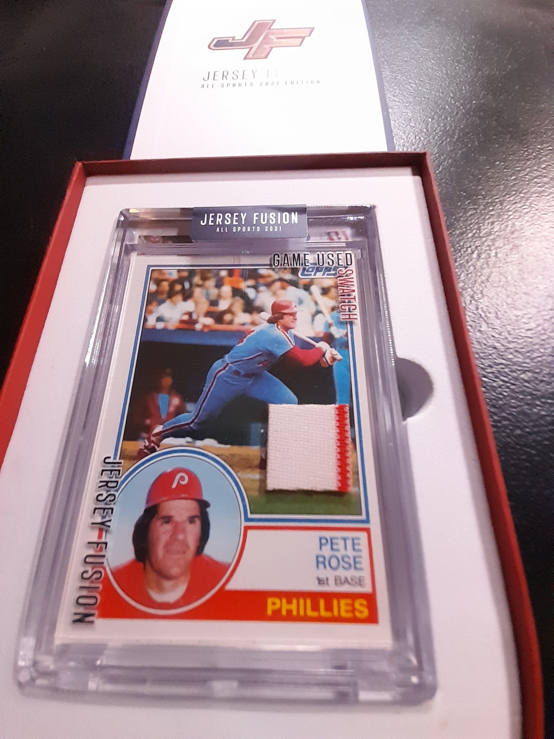 Pete Rose Game Worn Swatch Jersey Fusion Card Etsy