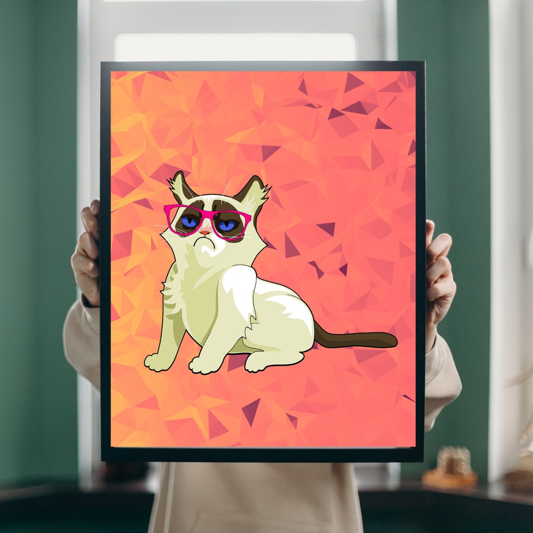 Vintage Cat Wall Art Digital Wall Art Pritable Wall Art Cat Etsy