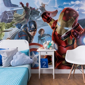 Classic Avengers Peel and Stick Wall Decals Thor, Iron Man, Captain  America, Black Panther 26 Marvel Stickers 