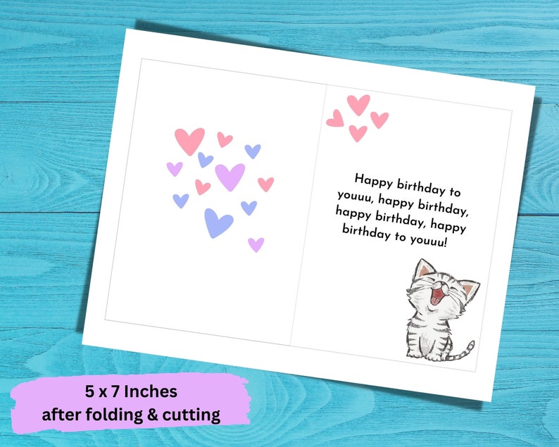Funny Birthday Card, Birthday Printable Card, Funny Cat Printable ...