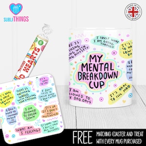 Tasse de soins personnels, sensibilisation à la santé mentale, cadeau d'infirmière, tasse de motivation pour l'amour de soi, attitude mentale positive image 1