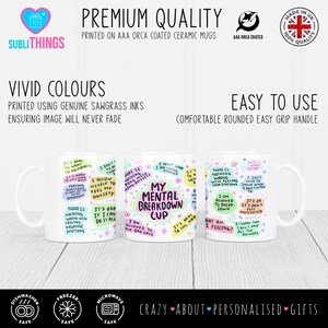 Tasse de soins personnels, sensibilisation à la santé mentale, cadeau d'infirmière, tasse de motivation pour l'amour de soi, attitude mentale positive image 5