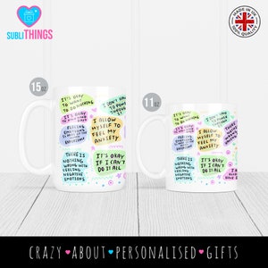 Tasse de soins personnels, sensibilisation à la santé mentale, cadeau d'infirmière, tasse de motivation pour l'amour de soi, attitude mentale positive image 4