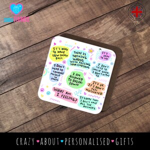 Tasse de soins personnels, sensibilisation à la santé mentale, cadeau d'infirmière, tasse de motivation pour l'amour de soi, attitude mentale positive Coaster Only