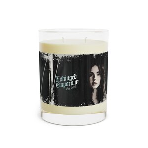 Candela profumata gotica 'Unhinged Ophelia', Emo Haunting, in vetro pieno, 11 once, portacandele, arredamento per la casa, decorazione di Halloween, estetica dark immagine 3