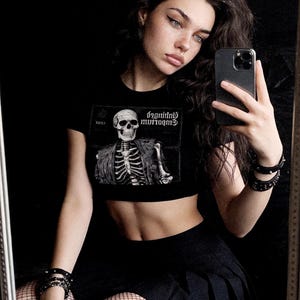 Gothic Shirt, 'Unhinged Morty Skeleton', Alternative T-Shirt, Punk Grunge