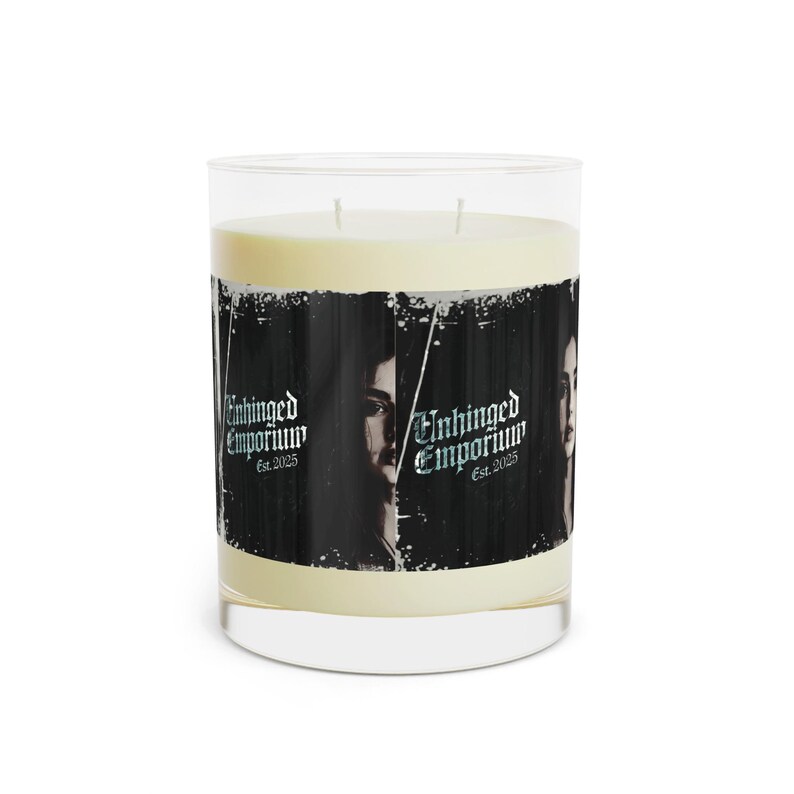 Candela profumata gotica 'Unhinged Ophelia', Emo Haunting, in vetro pieno, 11 once, portacandele, arredamento per la casa, decorazione di Halloween, estetica dark immagine 5
