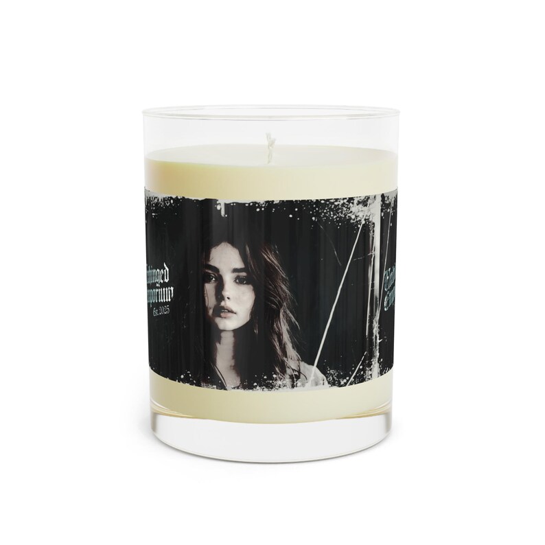 Candela profumata gotica 'Unhinged Ophelia', Emo Haunting, in vetro pieno, 11 once, portacandele, arredamento per la casa, decorazione di Halloween, estetica dark immagine 6