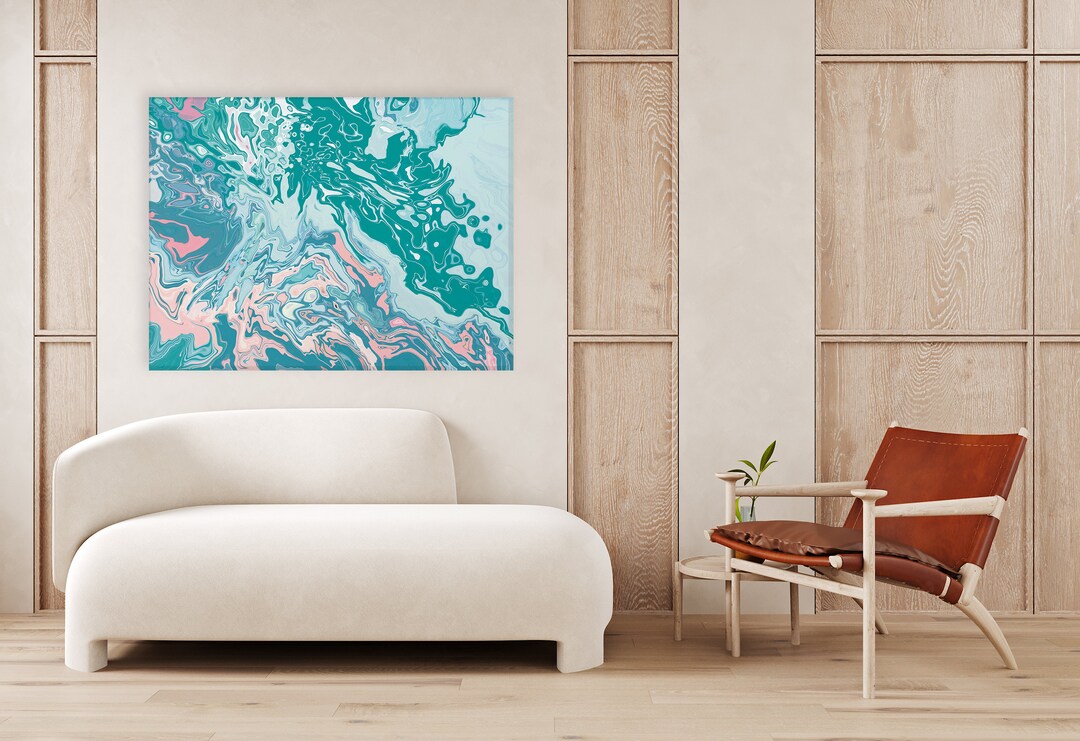 Origianl Abstract Pouring Fluid Painting | Marble Canvas Print Wall Art ...