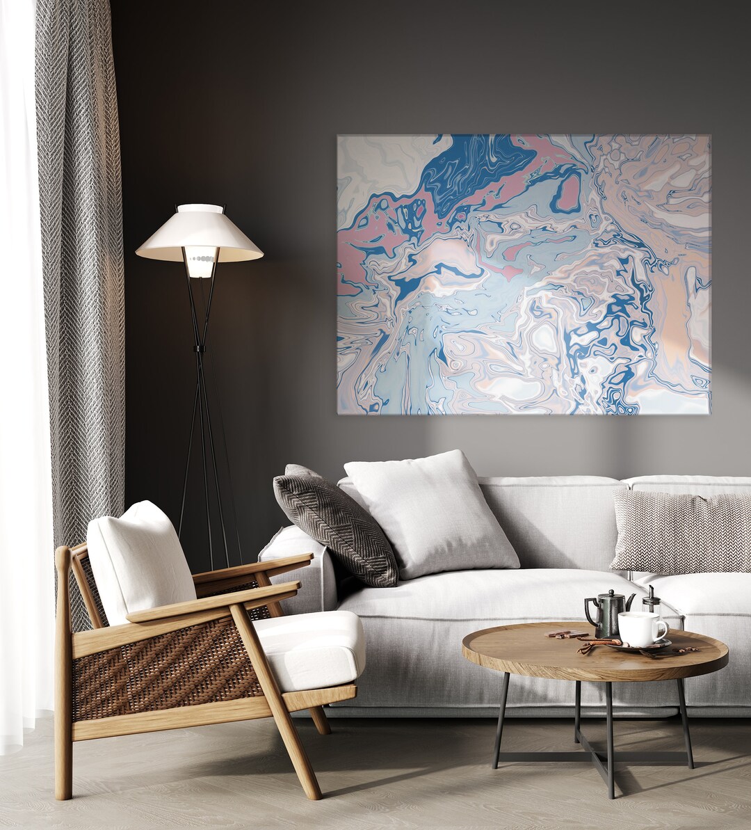 Origianl Abstract Pouring Fluid Painting | Marble Canvas Print Wall Art ...