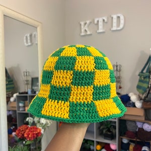 Crochet Checkered Bucket Hat (Custom)