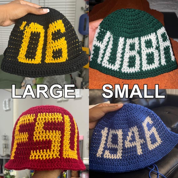 Crochet Bucket Hat With Letters/numbers (custom) - Etsy