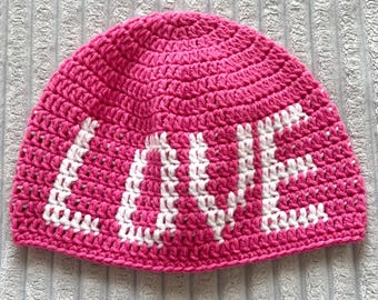 Crochet “LOVE” Beanie (Custom)