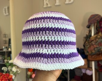 Crochet Striped Bucket Hat (Custom)