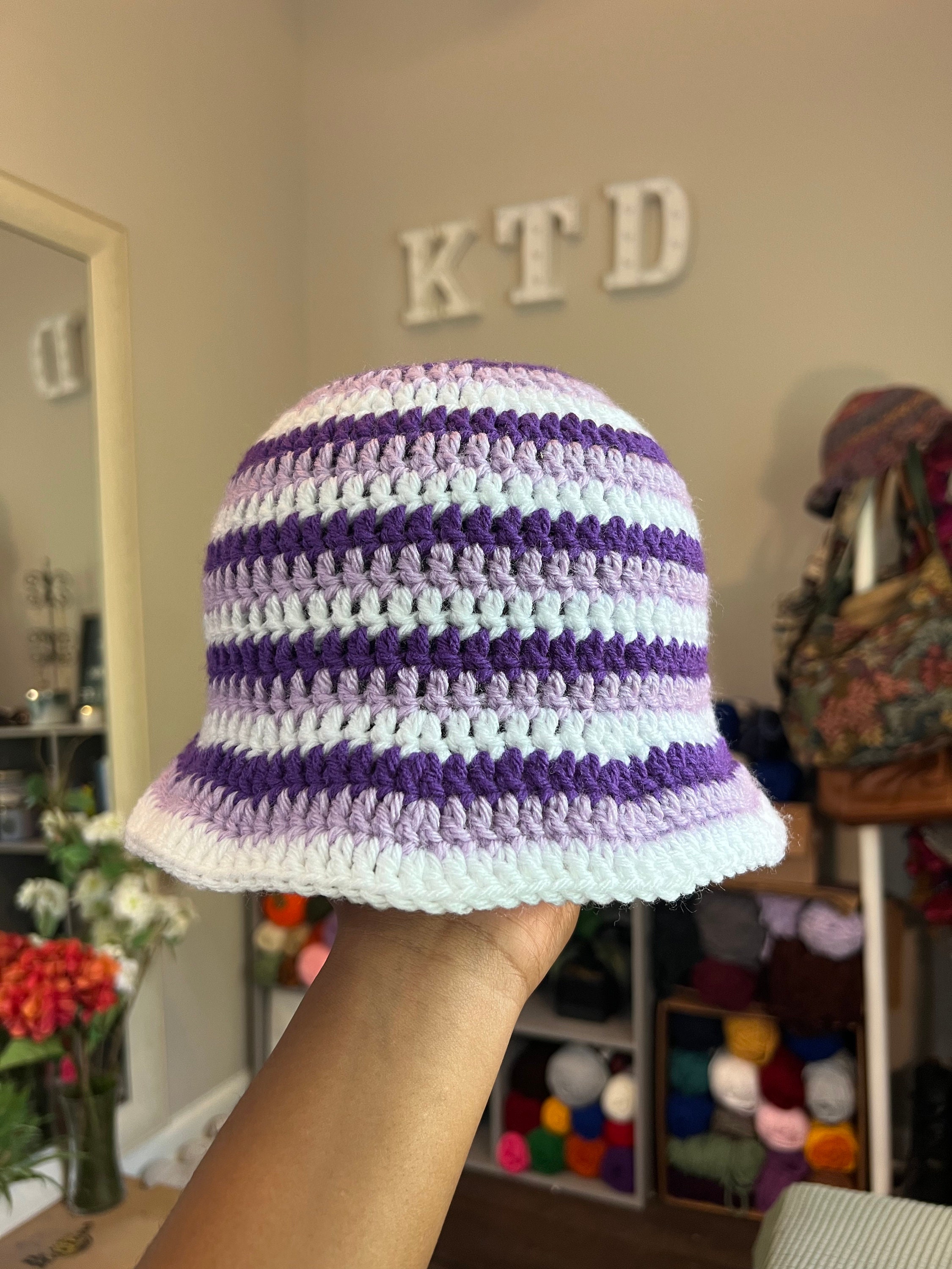 Striped Crochet Bucket Hat with Patch Sewn On Free Easy Lily Summer Stripes Bucket Hat Crochet Pattern  main image 2