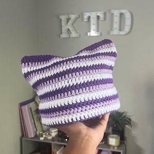 Crochet Cat Beanie with Regular Yarn (Custom)