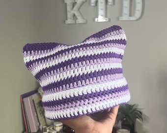 Crochet Cat Beanie with Regular Yarn (Custom)
