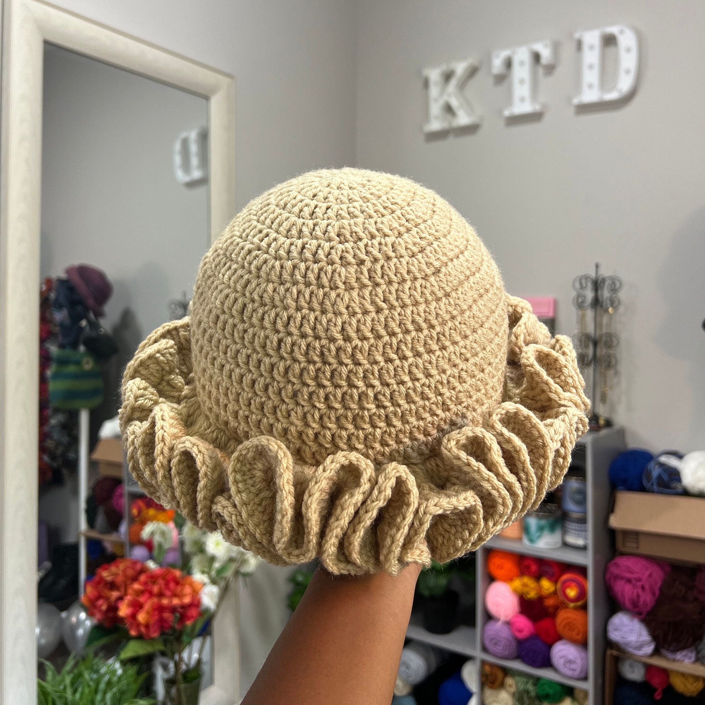 Cream Ruffle Hat Crochet Ruffle Hat With Extreme Ruffles (custom) - Etsy