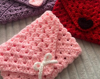 Crochet Book Sleeve with Bow and Matching Bookmark (Custom)