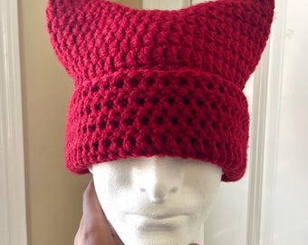 Crochet Cat Beanie with Bulky Yarn (Custom)