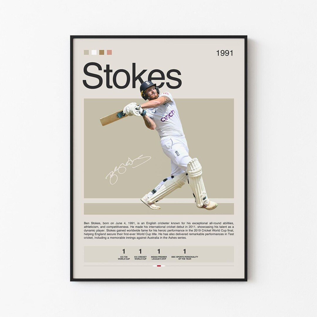 Ben Stokes Poster, Cricketers Poster ,england Cricket Team ,preppy ...