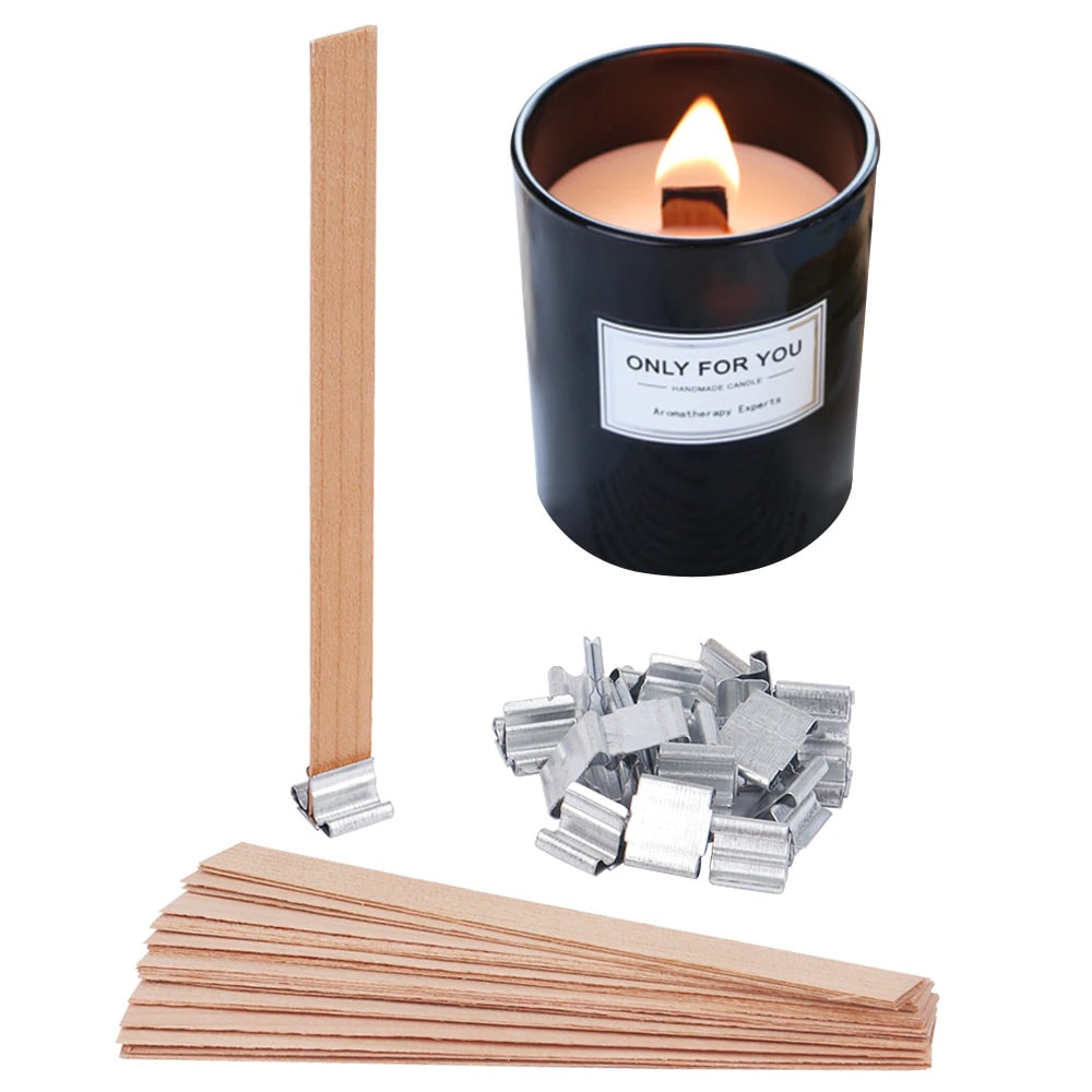 Wooden Candle Wicks With Clips, Wooden Wicks, Bambu Wicks, Candle Making,  Make Your Own Candle, 