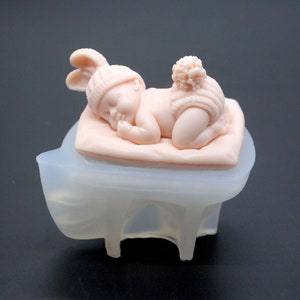 Moule de bougie en silicone 3D Sleeping Baby pour gypse, savon, époxy, chocolat et glace • Moule mignon pour bébé • Cadeau de Saint-Valentin