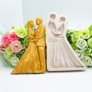 Column Wedding Theme Candle Silicone Mold Groom Bride Love Couple Soap DIY  Mould