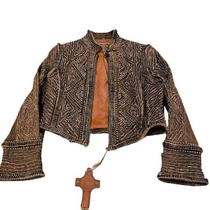 Nieten Leder Moto Jacke
