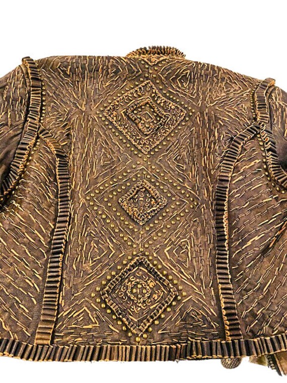 Studded Leather Moto Jacket - image 2