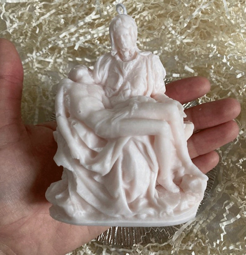 Pieta Candles Jesus Candle Virgin Mary Candle Jesus Christ Etsy