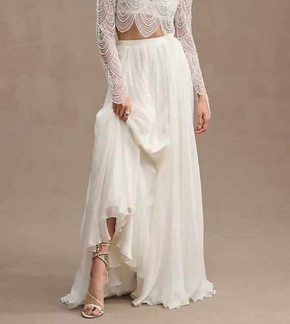 Simple Mermaid Fluffy Wedding Skirt Bridal Skirt Romantic Wedding