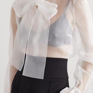 Puffy Sheer Wedding Topper Organza Coverup Blouse Cocktail Coverup Oversize Wedding Cape Cover Rehearsal Diner Blouse