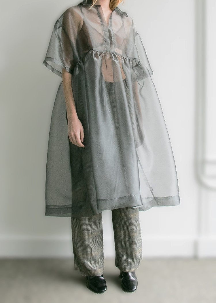 ◆ojos◆ ie Fluid Capsleeve Dress 01 Grey 24HSi:e-OP02-GR OJOS | i:e Fluid Capsleeve Dress 01 - Grey