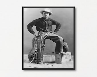 Vintage Black Cowboy Photo Print: George Fletcher, Rodeo Art (Digital Download