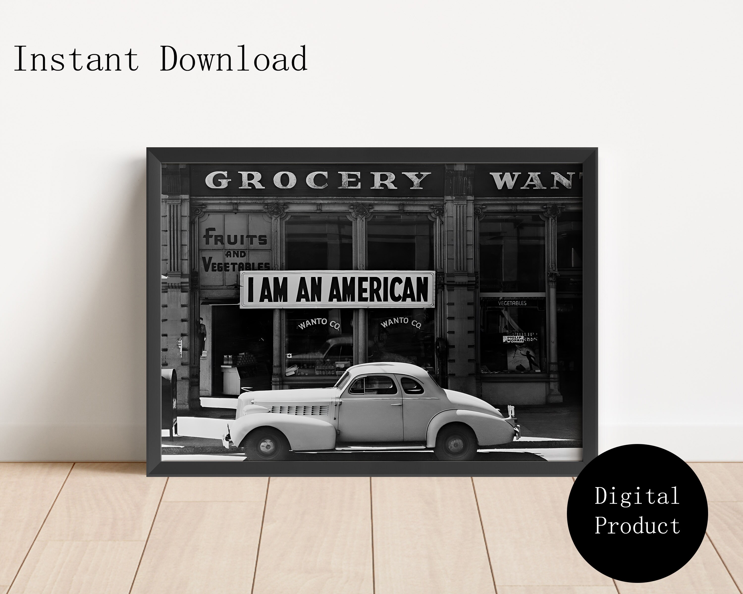 1940s Car Photograph Print, Black and White Photo, Printable Vintage ...