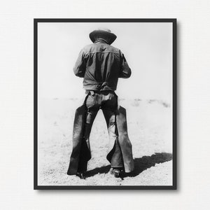 Texas Cowboy  Photography, Vintage Black and White Photo Print, Cowboy Print Gift, Western Decor, Classic Western Poster, Wild West Print