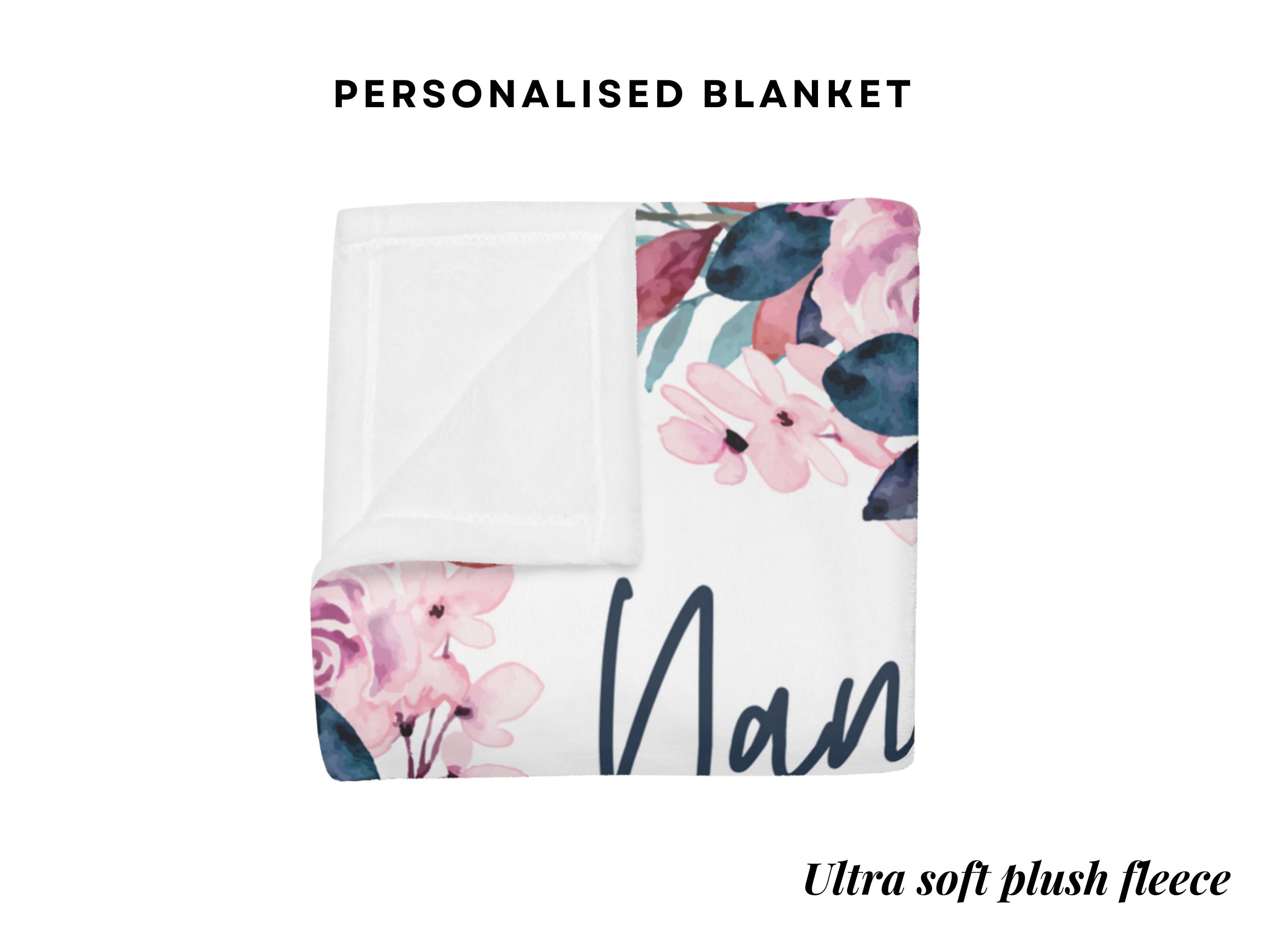 Personalised Fleece Blanket for Nanny, Nan, Grandma, Mother's Day Gift