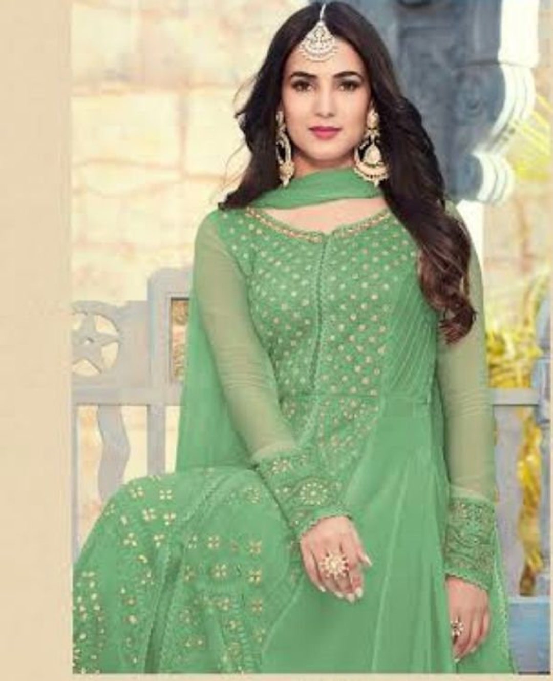 Heavy Rich With Squaw Work Salwar Suit in Beautiful Etsy