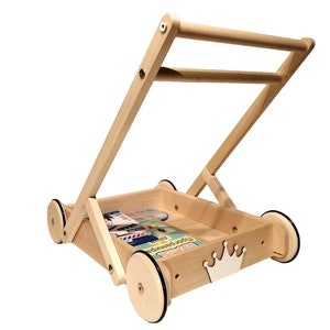 Houten loopwagen, loopwagen op wielen, gepersonaliseerde loopwagen, loopwagen, loopwagen, houten loopwagen, loopwagen