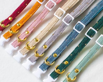 Glitter Gold Collars for puppies and small dogs, cats and kittens