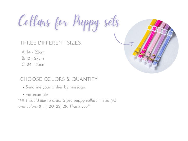 Collars for puppies and small dogs - Velvet Puppy Set Mix Colors